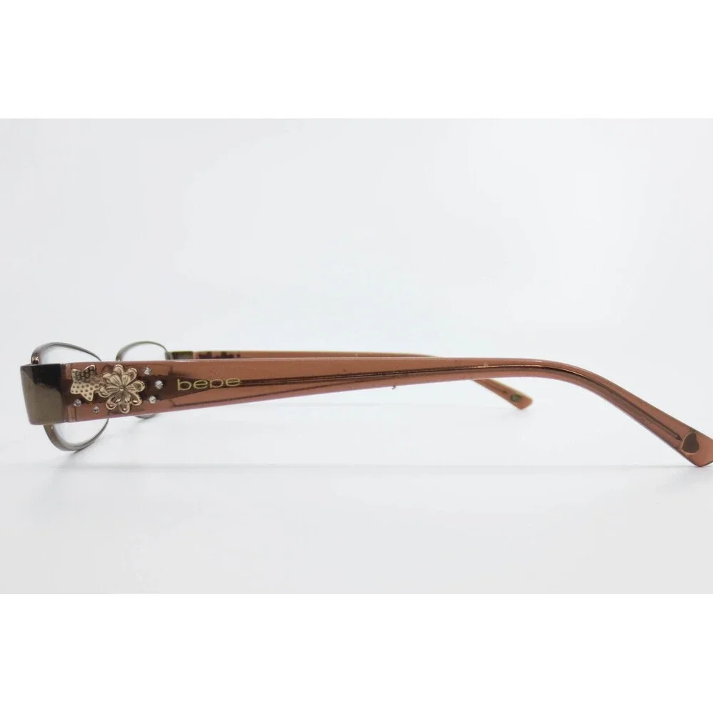 Bebe Eyeglass Frames Brown Bronze Floral Crystal Accents 49-16-135 Wildflower